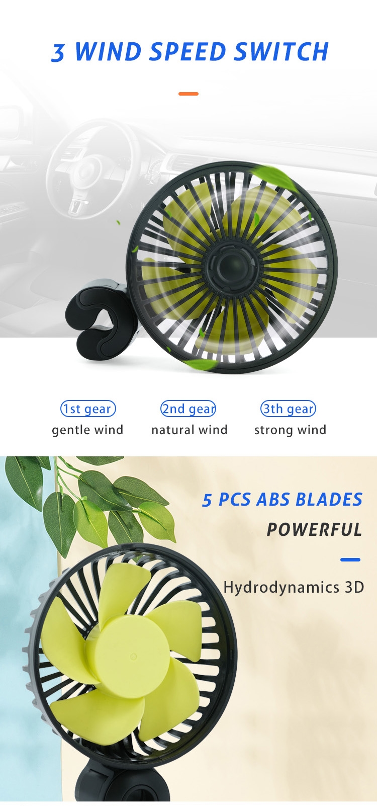 F407 USB Car Back Seat Fan for Rear Seat detail (4)3yy