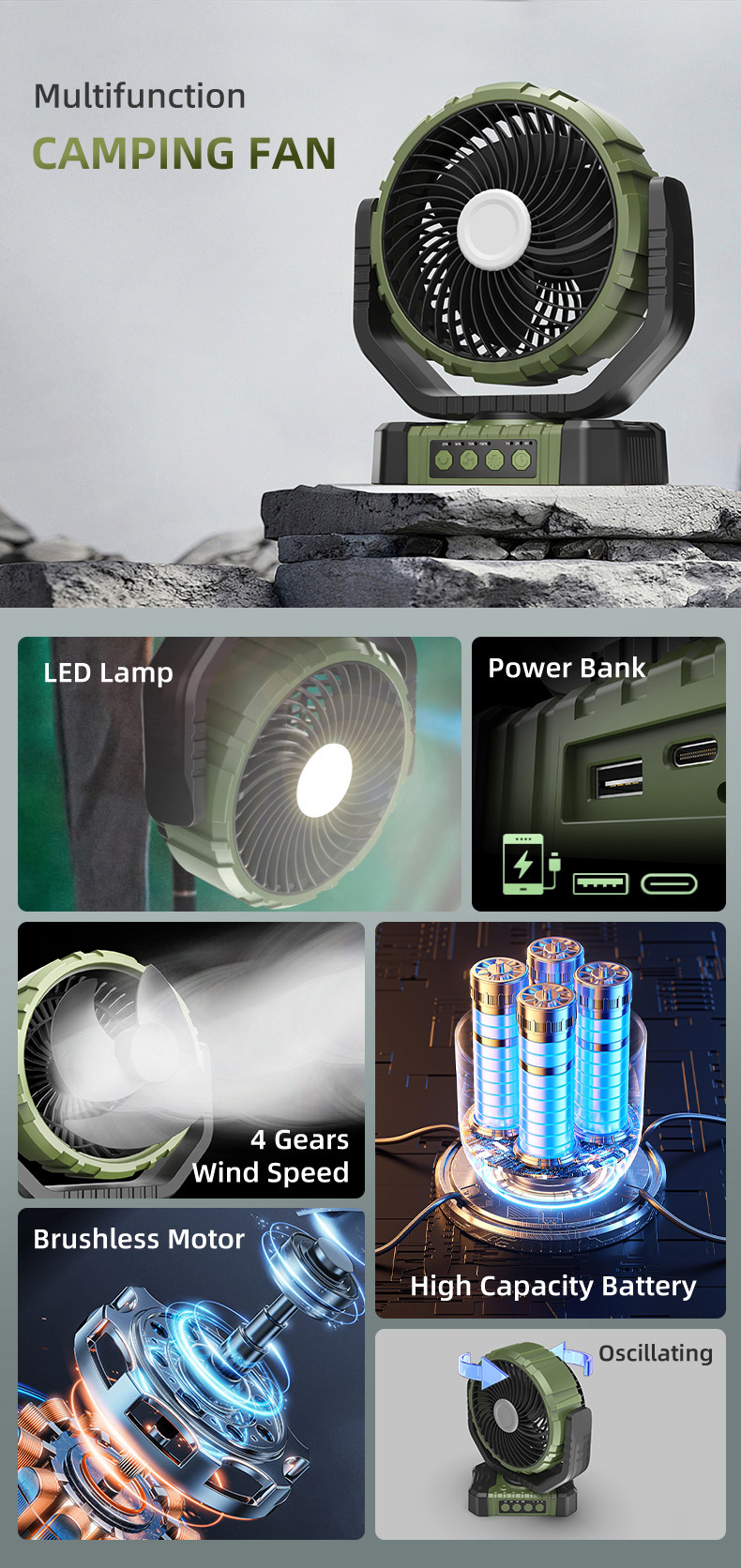 F8101 F8102 Multifunctional Outdoor Rechargeable Standing Fan with LED Lamp detail (1)iqp